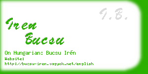 iren bucsu business card